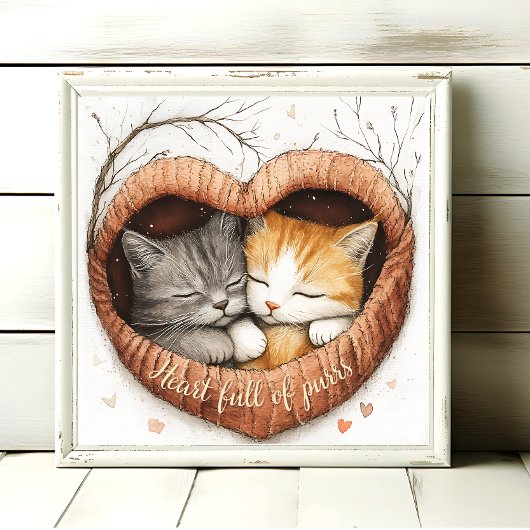 Herz gefüllt mit Purrs Kitty Cuddles Plakatwand Ku Poster