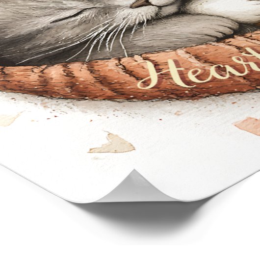 Herz gefüllt mit Purrs Kitty Cuddles Plakatwand Ku Poster (Ecke)