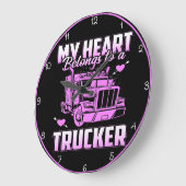 Herz gehört einem Lastwagen Große Wanduhr (Winkel)