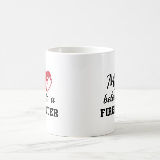 Herz gehört Feuerwehrmann Kaffeetasse (Mittel)
