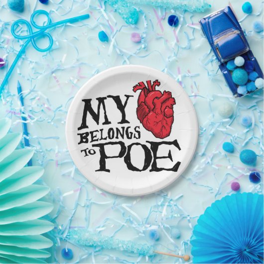 Herz gehört Poe-PapierTeller Pappteller (Party)