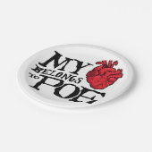 Herz gehört Poe-PapierTeller Pappteller (Schrägansicht)