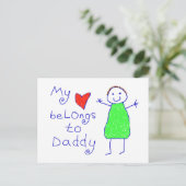 Herz gehört zu Daddy Postkarte (Stehend Vorderseite)