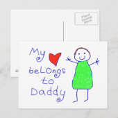 Herz gehört zu Daddy Postkarte (Vorne/Hinten)