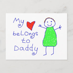Herz gehört zu Daddy Postkarte