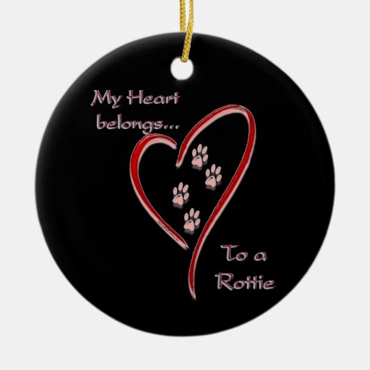 Herz gehört zu Rottie Ornament (Vorne)