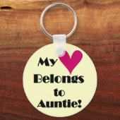 Herz gehört zu Tante-Hemden und Geschenken Schlüsselanhänger (Vorderseite)