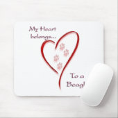 Herz gehört zum Beagle; Liebe Beagles; Beagle Lieb Mousepad (Mit Mouse)
