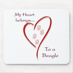 Herz gehört zum Beagle; Liebe Beagles; Beagle Lieb Mousepad