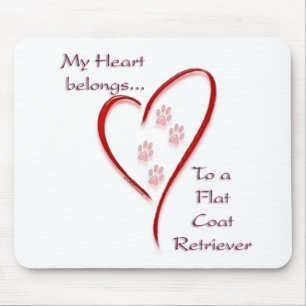 Herz gehört zum flachbeschichteten Retriever; Flac Mousepad