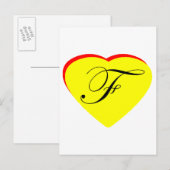 Herz Gelb F Hochzeit Einladung MUSEUM Z (Vorne/Hinten)