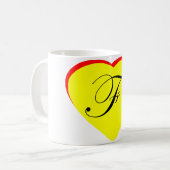 Herz Gelb F Hochzeit Einladung MUSEUM Z Kaffeetasse (Vorderseite Links)