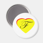 Herz Gelb F Hochzeit Einladung MUSEUM Z Magnet (Vorderseite/Rückseite)