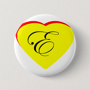 Herz Gelb rot E Hochzeit Einladung MUSEUM Z Button