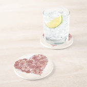 Herz gemacht von Hand gezeichneten Blumen Sandstein Untersetzer (Seite)