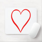 Herz gemalt auf weißem Gemüse Mousepad (Mit Mouse)