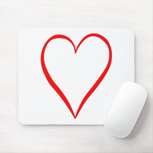 Herz gemalt auf weißem Gemüse Mousepad (Mit Mouse)