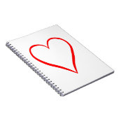 Herz gemalt auf weißem Gemüse Notizblock (Rechte Seite)