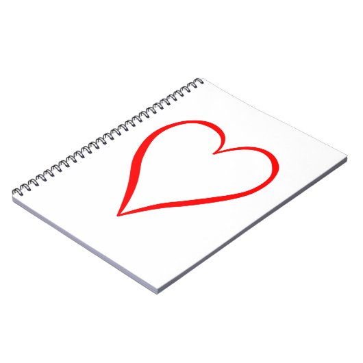 Herz gemalt auf weißem Gemüse Notizblock (Linke Seite)