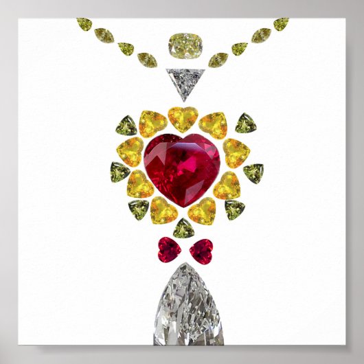 Herz Gemstone Art Poster (Vorne)