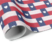 Herz Gemusterte Flagge des Staates Texas Geschenkpapier (Rolleneckpunkt)