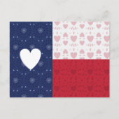 Herz Gemusterte Flagge des Staates Texas Postkarte (Vorderseite)