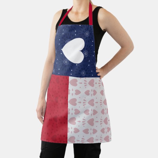 Herz Gemusterte Flagge des Staates Texas Schürze (InSitu)