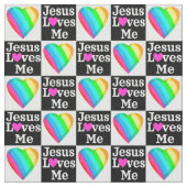HERZ GEMUSTERTE JESUS LIEBEN ICH INSPIRATION STOFF (Nahaufnahme)
