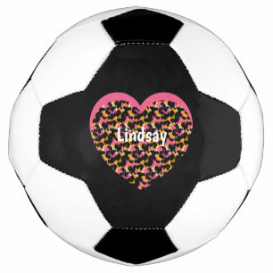 Herz Gepard Tierdruck Monogramm Name Fußball