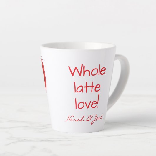 Herz, gesamte Lotta-Liebe, Funny Custom Milchtasse (Rechte Ecke)