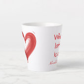 Herz, gesamte Lotta-Liebe, Funny Custom Milchtasse (Vorderseite)