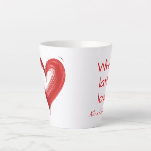 Herz, gesamte Lotta-Liebe, Funny Custom Milchtasse (Vorderseite)