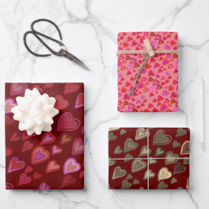 Herz-Geschenk-Tags Geschenkpapier Set