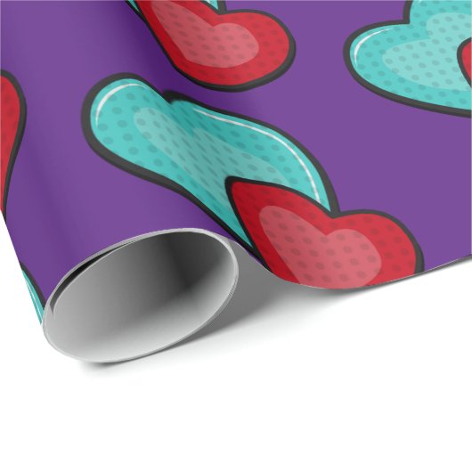 Herz Geschenkpapier (Rolleneckpunkt)