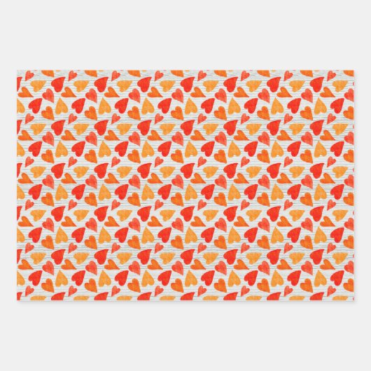 Herz Geschenkpapier Set (Vorderseite)