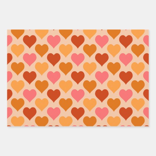 Herz Geschenkpapier Set (Vorderseite)