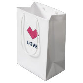 Herz-Geschenktasche Mittlere Geschenktüte (Rückseite Schrägansicht)
