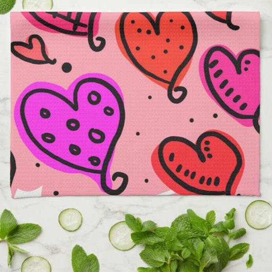 Herz Geschirrtuch (Gefaltet)