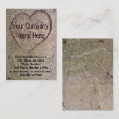 Herz geschnitzt im Baum, Natur Visitenkarte (Vorne/Hinten)