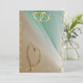 Herz geschnitzt im Sand Invitation4 Einladung (Stehend Vorderseite)