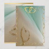 Herz geschnitzt im Sand Invitation4 Einladung (Vorne/Hinten)