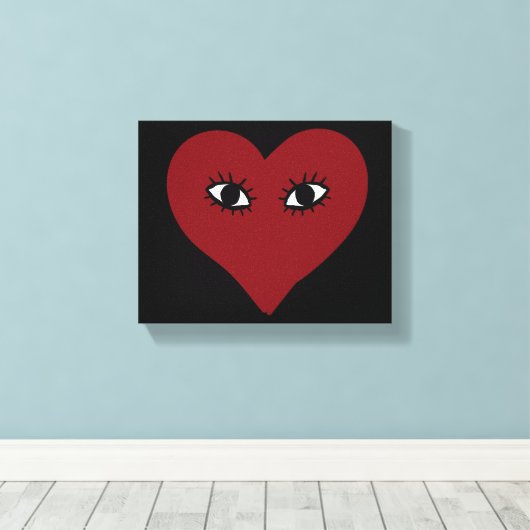 Herz-Gesicht Leinwanddruck (Insitu (Holzboden))