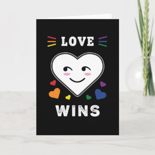 Herz Gesicht Liebe Gewinnt LGBTQ Gay Pride Karte