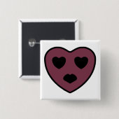 Herz-Gesicht-Pout Button (Vorne & Hinten)