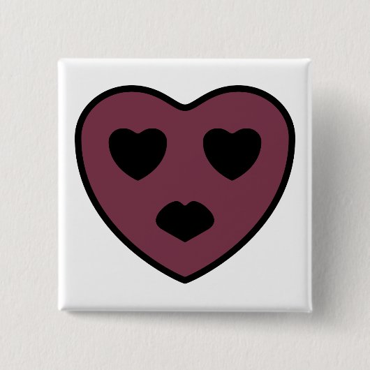 Herz-Gesicht-Pout Button (Vorderseite)