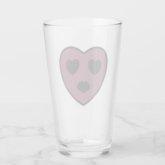 Herz-Gesicht-Pout Glas (Rückseite)
