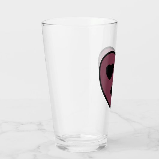 Herz-Gesicht-Pout Glas (Rechts)