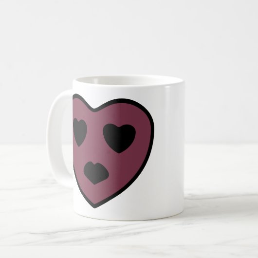 Herz-Gesicht-Pout Kaffeetasse (Vorderseite Links)