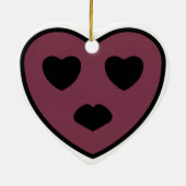 Herz-Gesicht-Pout Keramik Ornament (Hinten)