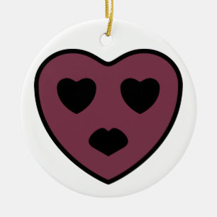 Herz-Gesicht-Pout Keramik Ornament